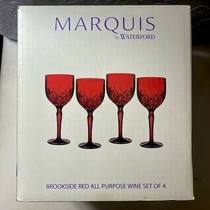 Marquis by Waterford Brookside Red All Purpose Glass Set of 4